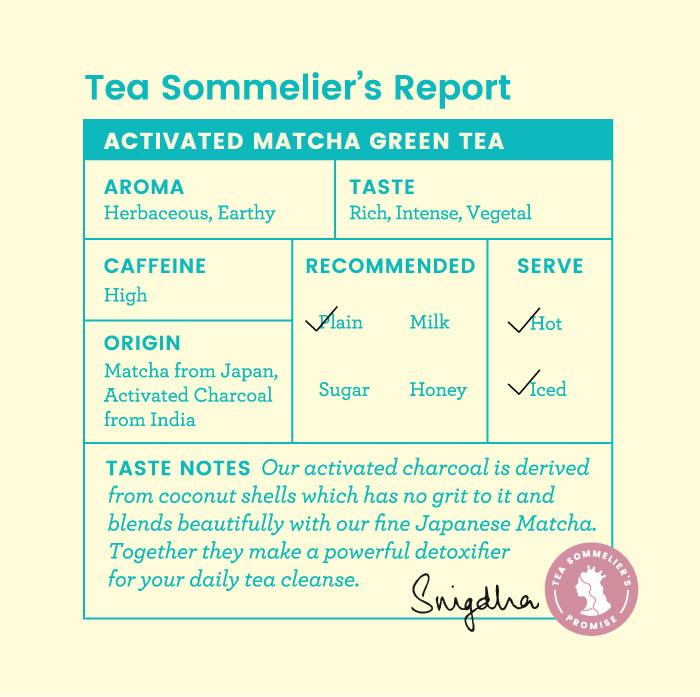 Activated Charcoal Matcha taste notes - Tea Trunk